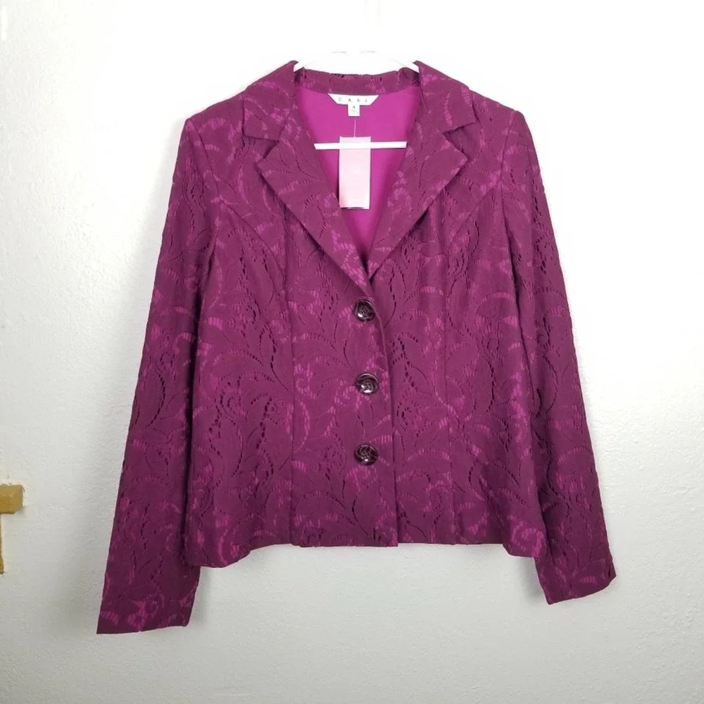 🌵Cabi| plumberry lace frolic jacket size 4 - Picture 7 of 8